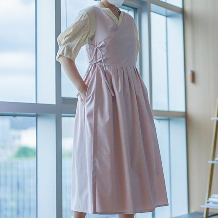 생활한복 나시 원피스 복숭아