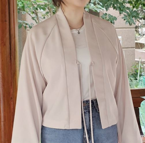 한복형 크롭 자켓 베이지