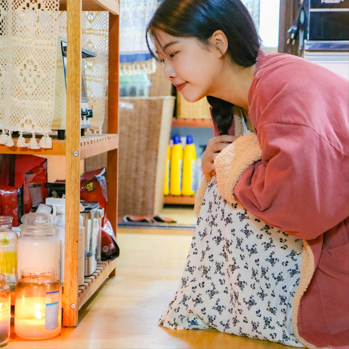 리버서블 아우터 핑크