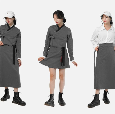 저고리 투피스 그레이